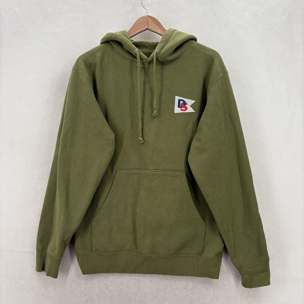 Dark Seas Hoodie Mens Small Green Fleece Pullover Division Logo Graphic Nautical